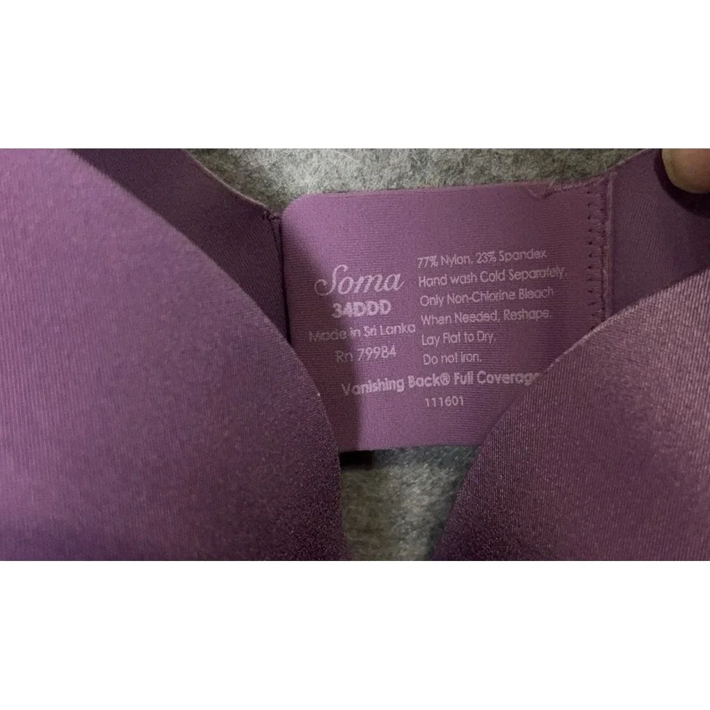 Soma Vanishing Back Full Coverage + 360 Perfect Coverage Bras 34DDD -BUNDLE OF 2